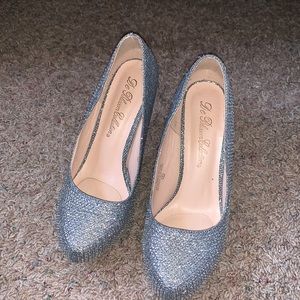 Bedazzled three inch heels